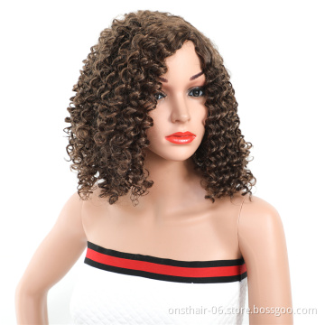 Onst Ombre Wigs Synthetic Hair Short Curly Bob Wig Natural Wavy Headband For Women Daily Party Cosplay Wig Heat Resistant